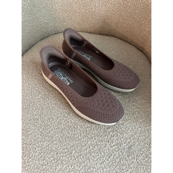 Skechers Slip-ins Memory Foam Knit Ballet Flats Walking Shoes - Picture 1 of 6